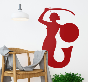 Naklejka na ścianę do salonu syrenka warszawska - TenStickers