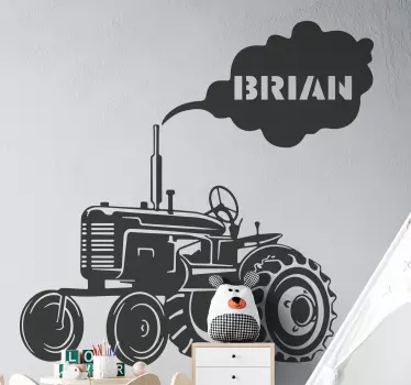 Naklejka na ścianę Traktor z imieniem - TenStickers
