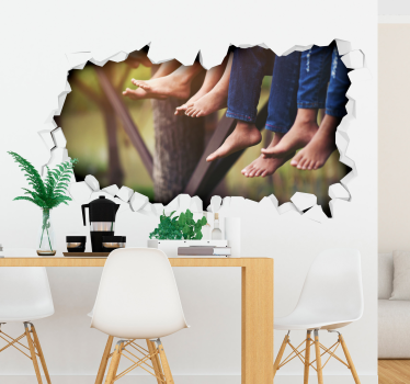 Naklejka na ścianę 3d do salonu dziura w ścianie - TenStickers