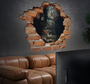 Naklejka na ścianę 3d rozbity kamienny mur - TenStickers