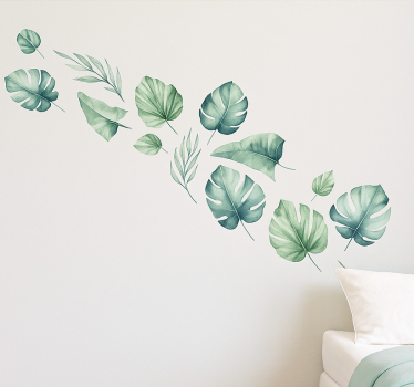 Naklejka na ścianę akwarela monstera - TenStickers