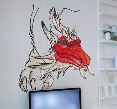 Naklejka na ścianę artystyczny smok - TenStickers