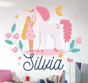Naklejka na ścianę bajki dla dzieci Bajkowe jednorożce - TenStickers
