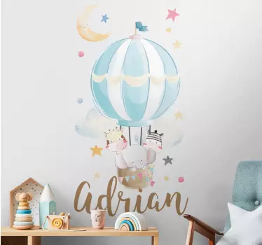 Naklejka na ścianę balon z własnym imieniem - TenStickers