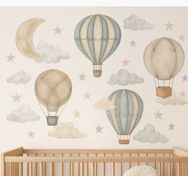 Naklejka na ścianę balony i chmury - TenStickers