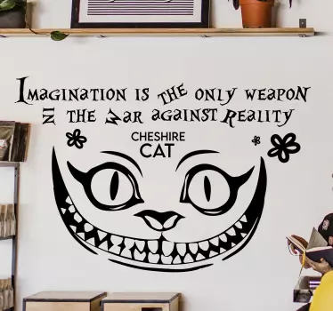 Naklejka na ścianę cheshire cat cytat - TenStickers