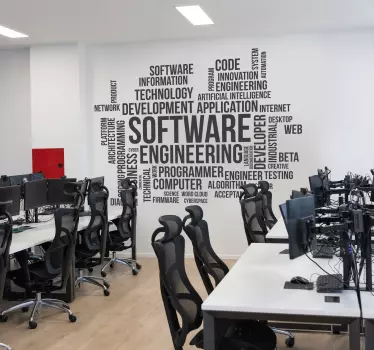 Naklejka na ścianę chmura słów inżynierii oprogramowania - TenStickers