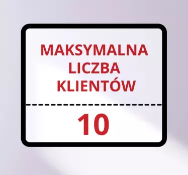 Naklejka na ścianę Covid-19 Maksymalna liczba klientów - TenStickers