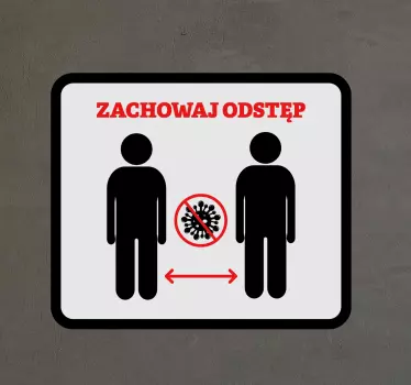 Naklejka na ścianę Covid-19 Zachowaj bezpieczną odległość - TenStickers