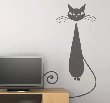 Naklejka na ścianę czarny kot - TenStickers