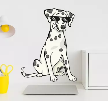 Naklejka na ścianę Dalmatyńczyk w okularach - TenStickers