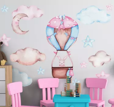 Naklejka na ścianę dla dzieci balon powietrzny - TenStickers