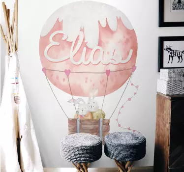 Naklejka na ścianę dla dzieci balon różowy na zamówienie - TenStickers