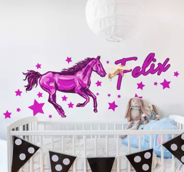 Naklejka na ścianę dla dzieci fantazja radosnego konika - TenStickers