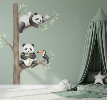 Naklejka na ścianę dla dzieci ilustracja delikatnej pandy - TenStickers