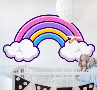 Naklejka na ścianę dla dzieci ilustracja kolorowej tęczy - TenStickers