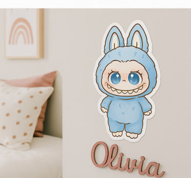 Naklejka na ścianę dla dzieci niebieska lalka potwór - TenStickers