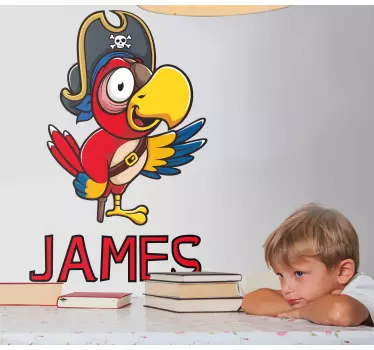 Naklejka na ścianę dla dzieci piracka papuga - TenStickers