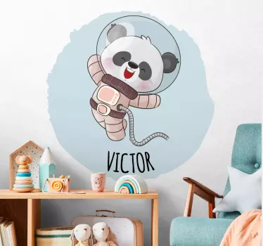 Naklejka na ścianę dla dzieci słodka astronautka panda - TenStickers