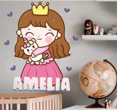 Naklejka na ścianę dla dzieci z ilustracją księżniczki - TenStickers