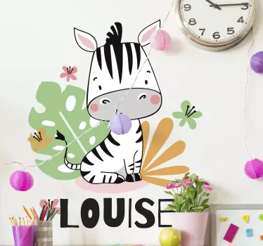 Naklejka na ścianę dla dzieci urocza figurka zebry - TenStickers