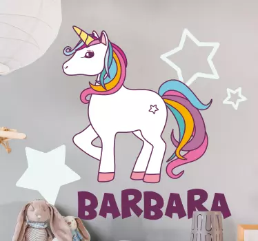 Naklejka na ścianę dla dzieci uroczy design jednorożca - TenStickers