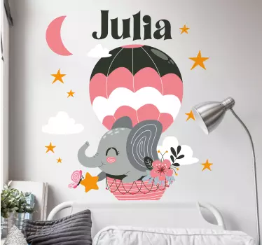 Naklejka na ścianę dla dzieci uroczy słoń z balonem - TenStickers