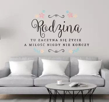 Naklejka na ścianę napisy Cytat o rodzinie - TenStickers