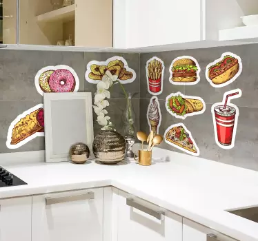 Naklejka na ścianę gastronomia Jedzenie fast food - TenStickers