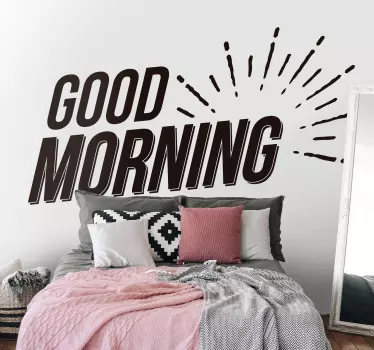 Naklejka na ścianę do sypialni Napis Good Morning - TenStickers