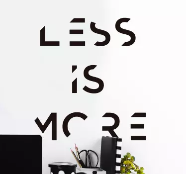 Naklejka na ścianę cytaty motywacyjne napis minimalizm - TenStickers