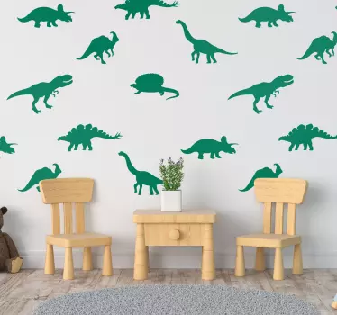 Naklejka na ścianę dla dzieci Różne dinozaury - TenStickers