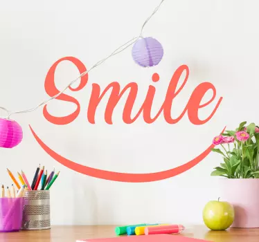 Naklejka na ścianę cytaty motywacyjne Napis Smile - TenStickers