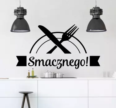 Naklejka na ścianę do kuchni Napis Smacznego - TenStickers