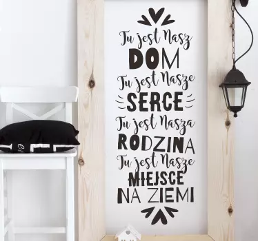 Naklejka na ścianę do salonu Nasz dom - TenStickers