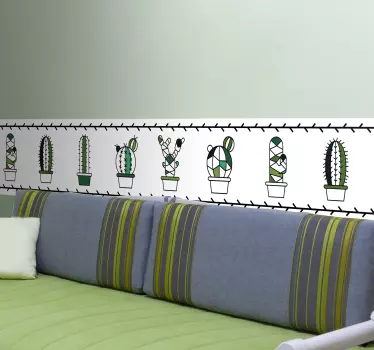 Naklejka na ścianę do salonu seria kaktusów - TenStickers