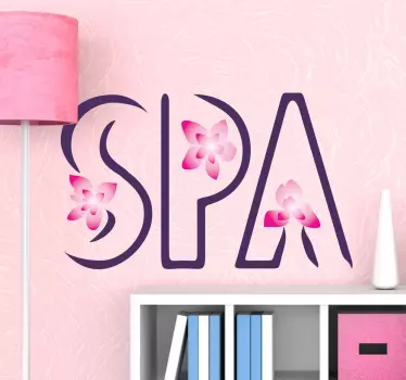 Naklejka na ścianę napisy kwiatowe SPA - TenStickers