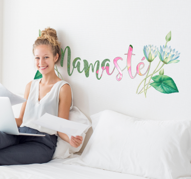 Naklejka na ścianę do domu joga namaste - TenStickers