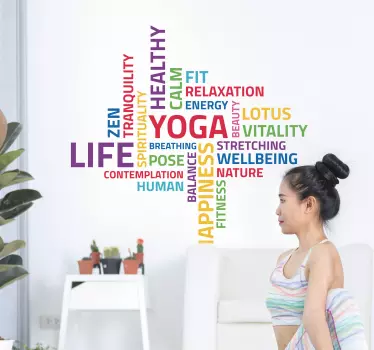 Naklejka na ścianę inne dziedziny sportu napis joga - TenStickers