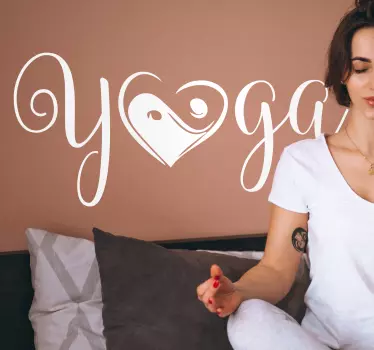 Naklejka na ścianę inne dziedziny sportu joga napis - TenStickers
