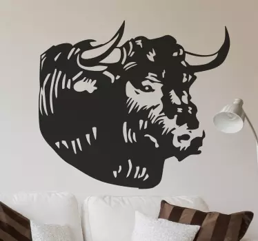 Naklejka na ścianę głowa byka - TenStickers