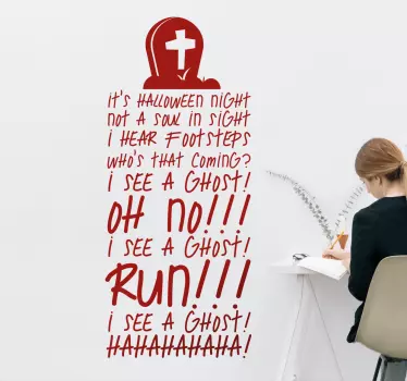 Naklejka na ścianę dla dzieci grób halloween napis - TenStickers
