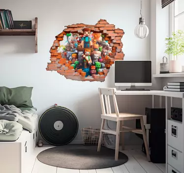 Naklejka na ścianę 3d gry na konsole postacie - TenStickers