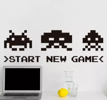 Naklejka na ścianę gry na konsole start - TenStickers