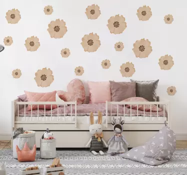 Naklejka dekoracyjna ilustracje boho kwiaty - TenStickers