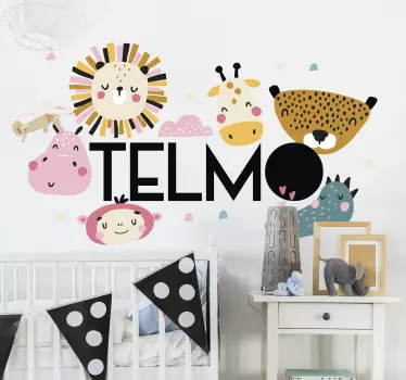 Naklejka na ścianę ilustracje dżungla z imieniem - TenStickers