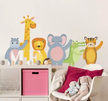 Naklejka na ścianę ilustracje zwierzęta z dżungli - TenStickers