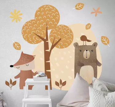 Naklejka na ścianę dla dzieci zwierzęta z lasu - TenStickers