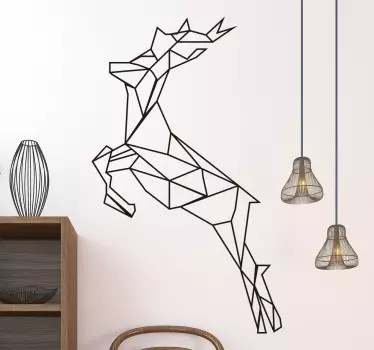 Naklejka na ścianę inne zwierzęta geometryczny skaczący jeleń - TenStickers