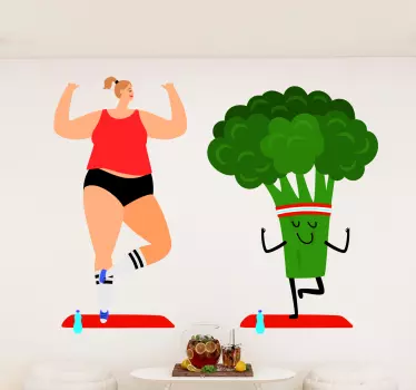 Naklejka na ścianę Joga i zdrowe odżywianie - TenStickers